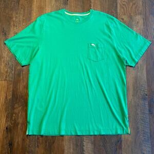 Tommy Bahama Green Pima Cotton Single Stitch Pocket Tee